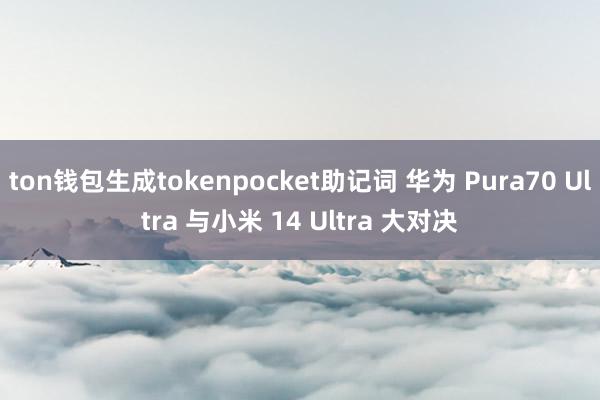 ton钱包生成tokenpocket助记词 华为 Pura70 Ultra 与小米 14 Ultra 大对决